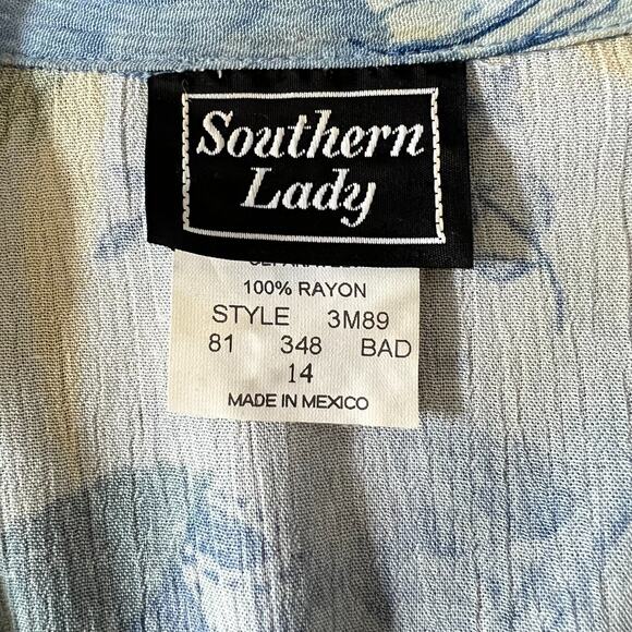 Vintage 80s Southern Lady Tropical Print Skirt Set Size 14 Cottage Teacher Retro - Picture 5 of 9